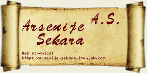 Arsenije Šekara vizit kartica